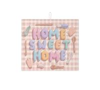 Home Sweet Home - Tapetes de secado de platos para encimera de cocina, tapete absorbente para escurridor de platos con letras coloridas, bonito y acogedor protector de microfibra de 16 x 18 pulgadas