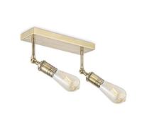 Home Sweet Home Vintage Lámpara de techo LED Spy | 30/15/20.7cm | Latón | 2 luces spot de techo | metal | Regulable | Incluye bombillas LED | attacco E27 | 4W | 330lm | luz blanco cálido