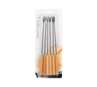 Home Tenedores de Fondue, Pack de 6 Unidades, Acero Inoxidable, Madera