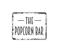 Home Theater Decor Popcorn Bar Sign Metal Tin Sign Fun Snack Station Wall-Art for Man Cave Game Room Movie Lover Gift 8 X 12 inch