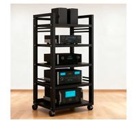 Home Theater Rack with Adjustable, 5 Tier Audio Media Stand, TV Rack Entertainment Center Record Stand for amplifiers