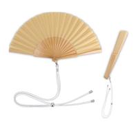 Home Universal® 1 o 2 Abanicos Grandes de Madera y Tela Liso de 30 CM con Argolla Metálica y Cordón Incluido, Varios Colores Disponibles, Ideal para Ferias, Eventos y Flamenco