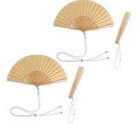 Home Universal® 1 o 2 Abanicos Grandes de Madera y Tela Liso de 30 CM con Argolla Metálica y Cordón Incluido, Varios Colores Disponibles