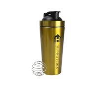 Home Universal® 750ML Botella Gim Shaker de Acero Inoxidable | BPA Free con Mezclador de Tapa Integrado | Vaso Gimnasio con Medidor | Apto para Lavavajillas | Vaso Proteína (Oro)