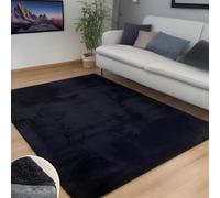 Home Universal® Alfombra Decorativa Interior Tie-Dye, Diseño Moderno en Gris, Textura Suave, para Salón y Dormitorio (Negro, 60X120CM)