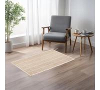 Home Universal® Alfombra Jarapa de Algodón Lavable | Diseño Geométrico Artesanal | Decoración Boho Mediterránea para Salón, Dormitorio, Pasillo y Cocina (Trenzado Cuadros, 50X80CM)