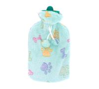 Home Universal Bolsa de Agua Caliente 2L con Funda Suave de Leopardo, Rosa, Azul y Beige, Ideal para Alivio de Dolor y Calor (Verde Huellas)