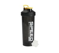 HOME UNIVERSAL Botella Shaker 800ml con Mixball - Agitadora para Proteínas en Polvo, Sin Fugas, Plástico Resistente con Tapa - Ideal para Fitness, Gimnasio y Deportes (Negro)