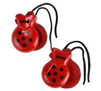Home Universal® Castañuelas Flamencas Rojas con Lunares, Castañuelas Españolas para Baile de Flamenco,Sonido Tradicional, Fiestas de Sevilla (Lunar · Rojo con Punto Negro, 8.5X6.5CM)