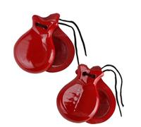 Home Universal® Castañuelas Flamencas Rojas con Lunares, Castañuelas Españolas para Baile de Flamenco,Sonido Tradicional, Fiestas de Sevilla (Color Liso · Rojo, 6.2X4.5CM)