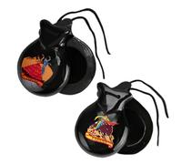 Home Universal® Castañuelas Flamencas Rojas con Lunares, Castañuelas Españolas para Baile de Flamenco,Sonido Tradicional, Fiestas de Sevilla (Dibujo Típico Español · Negro, 6.2X4.5CM)