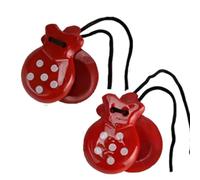 Home Universal® Castañuelas Flamencas Rojas con Lunares, Castañuelas Españolas para Baile de Flamenco,Sonido Tradicional, Fiestas de Sevilla (Lunar · Rojo con Punto Blanco, 6.2X4.5CM)