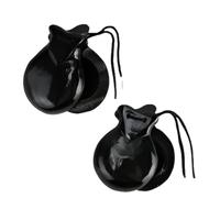 Home Universal® Castañuelas Flamencas Rojas con Lunares, Castañuelas Españolas para Baile de Flamenco,Sonido Tradicional, Fiestas de Sevilla (Color Liso · Negro, 6.2X4.5CM)