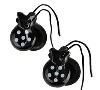 Home Universal® Castañuelas Flamencas Rojas con Lunares, Castañuelas Españolas para Baile de Flamenco,Sonido Tradicional, Fiestas de Sevilla (Lunar · Negro con Punto Blanco, 6.2X4.5CM)