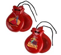 Home Universal® Castañuelas Flamencas Rojas con Lunares, Castañuelas Españolas para Baile de Flamenco,Sonido Tradicional, Fiestas de Sevilla (Dibujo Típico Español · Rojo, 6.2X4.5CM)