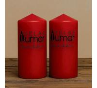 Home Universal® Pack de 2 Velas Decorativas sin Aroma - Velas Blancas o Rojas de Distintos Tamaños, Ideales para Decoración del Hogar, Bodas y Eventos Elegantes (Rojo · 2 Unidades, 15X7CM (430g))