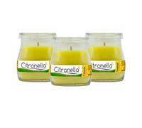 Home Universal® Pack de 3/6/12 Velas Aromáticas en Vaso de Cristal Reciclable LUMAR AROMATIC - 24h de Duración por Vela - Cera Vegetal Perfumada - Fabricadas en España (Citronela, 3 Unidades)