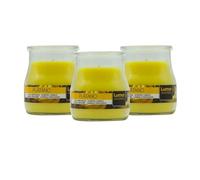 Home Universal® Pack de 3/6/12 Velas Aromáticas en Vaso de Cristal Reciclable LUMAR AROMATIC - 24h de Duración por Vela - Cera Vegetal Perfumada - Fabricadas en España (Plátano, 3 Unidades)