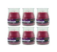 Home Universal® Pack de 3/6/12 Velas Aromáticas en Vaso de Cristal Reciclable LUMAR AROMATIC - 24h de Duración por Vela - Cera Vegetal Perfumada - Fabricadas en España (Uva, 6 Unidades)