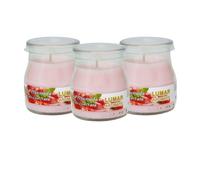 Home Universal® Pack de 3/6/12 Velas Aromáticas en Vaso de Cristal Reciclable LUMAR AROMATIC - 24h de Duración por Vela - Cera Vegetal Perfumada - Fabricadas en España (Fresas con Nata, 3 Unidades)