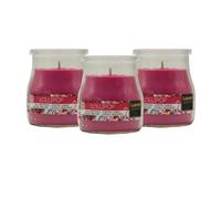 Home Universal® Pack de 3/6/12 Velas Aromáticas en Vaso de Cristal Reciclable LUMAR AROMATIC - 24h de Duración por Vela - Cera Vegetal Perfumada - Fabricadas en España (Lollipop, 3 Unidades)