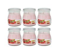 Home Universal® Pack de 3/6/12 Velas Aromáticas en Vaso de Cristal Reciclable LUMAR AROMATIC - 24h de Duración por Vela - Cera Vegetal Perfumada - Fabricadas en España (Fresas con Nata, 6 Unidades)