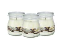 Home Universal® Pack de 3/6/12 Velas Aromáticas en Vaso de Cristal Reciclable LUMAR AROMATIC - 24h de Duración por Vela - Cera Vegetal Perfumada - Fabricadas en España (Dulce de Coco, 3 Unidades)