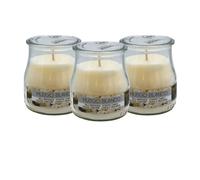 Home Universal® Pack de 3/6/12 Velas Aromáticas en Vaso de Cristal Reciclable LUMAR AROMATIC - 24h de Duración por Vela - Cera Vegetal Perfumada - Fabricadas en España (Musco Blanco, 3 Unidades)