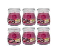 Home Universal® Pack de 3/6/12 Velas Aromáticas en Vaso de Cristal Reciclable LUMAR AROMATIC - 24h de Duración por Vela - Cera Vegetal Perfumada - Fabricadas en España (Frutas del Bosque, 6 Unidades)