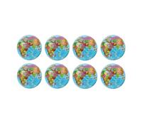 Home Universal®Pelotas de Goma de Rebote Multicolor - Pelotas/Bolas Saltarinas Resistentes para Niños y Adultos (Globo terráqueo, 8 Unidades)