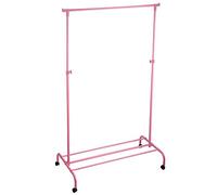 Home Vida Single Garment Rack, Pink Perchero Ajustable Individual, Metal, Rosa, 44x88x142 cm