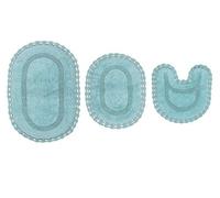 Home Weavers Hampton - Juego de 3 alfombrillas reversibles de ganchillo para baño, 100 % algodón, lavables, extrasuaves y absorbentes, para cocina, baño, antideslizantes, con contorno, color