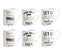 Home Winter Time - Juego de 6 tazas de porcelana, cc340, decoración de invierno, 7134700