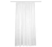 HOME WOHNIDEEN 41100 Crosta, Estructura de Lino, Transparente, Cinta Plisada, Color: Blanco, tamaño: 175 x 375 cm, cantidad: 1 x