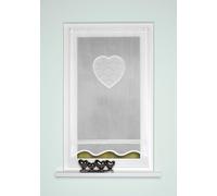 HOME WOHNIDEEN 54517 Corazon - Cortina para Ventana o Puerta (Batista, 100 x 60 cm), Color Blanco
