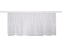 HOME WOHNIDEEN MACIRO Visillo de 45 x 145 cm, Batista, Semitransparente, Color: Blanco, tamaño: 45 x 120 cm, número: 1 x