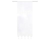HOME WOHNIDEEN Toni 54202 - Decoración para Ventana o Puerta con Inserto de Ganchillo y borlas, Color Blanco, Dimensiones: 175 x 90 cm
