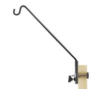 Home-X Gancho de cubierta para barandilla - Gancho extensible para comedero de pájaros de 28 a 44 pulgadas con abrazadera en el soporte, ideal para comederos de pájaros, macetas, linternas