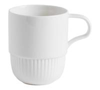 home&you - Taza Sandino, taza de café de porcelana dura, 350 ml, apta para lavavajillas y microondas, para café, té, capuchino, 11 x 8,5 x 8,5 cm - blanco