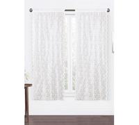 HOME ZEN HOUSEHOLD LINEN Set de 2 cortinas Atena, encaje francés con volantes, disponible para ventana 60 x 150 cm y puerta ventana 60 x 240 cm, color totorado/gris/crema (CREMA PANNA, 60X240)