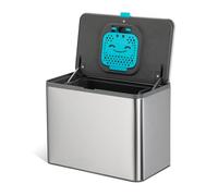 Home Zone Living Kitchen Compost Bin with CleanAura, Stainless Steel, Small and Compact Design, Includes Placement Attachments, 5 Liter Capacity, Silver