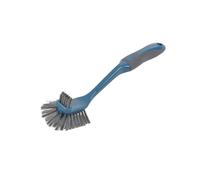 Homea, Cepillo de vajilla de plástico Mango TPR+Boquilla raspador 30Cm Antracita/Azul Pavo Real