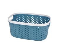 Homea, Cesta Calada Plástico 15L 37 x 26,5 x 15,5 cm, Bicolor, Azul Pavo real