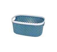 Homéa, Cesta Calada Plástico 3,5L 24,5 x 17,5 x 12,5 cm, Bicolor, Azul Pavo real