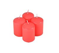 Homea, Geraniol - Juego de 4 velas de pilar, diámetro de 4 x 6 cm