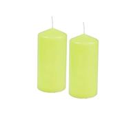Homea, Juego de 2 velas pilares de 5 x 10 cm, color verde