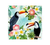 Homea, juego de 20 servilletas de cóctel de papel, 3 pliegues, 25 x 25 cm, Tropical Birds