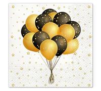 Homea, Juego de 20 servilletas de papel 3 pliegues, 33 x 33 cm, globos festivos