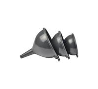 Homea, Juego de 3 embudos de plástico D10 cm, D12 cm, D14 cm, Color Antracita