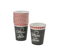 Homéa, Set De 10 Vasos De Cartón 23Cl Menú Del Día